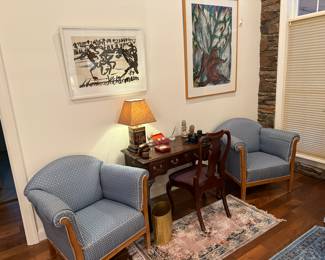 Mint set of vintage chairs that have been recovered.