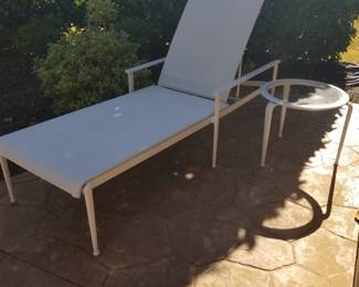 Brown Jordan lounge chair and table. 