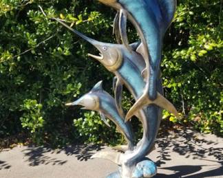 Bronze Sculpture “Strike Three" Garden Fountain by G. Mancini