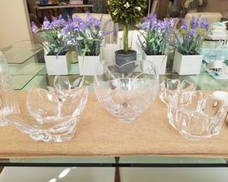 Lenox and Orrefors crystal tableware. 