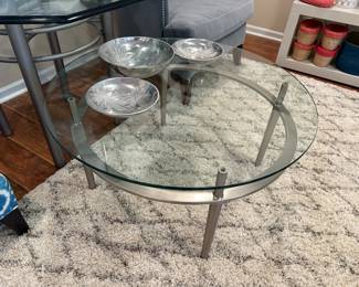 Contemporary Round Glass Top Coffee Table