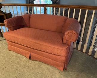Sherrill mauve pink loveseat (some sun fading)