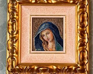 Mosaic Madonna in gilt frame - 13x13