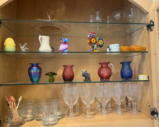glassware, stemware, art glass vases