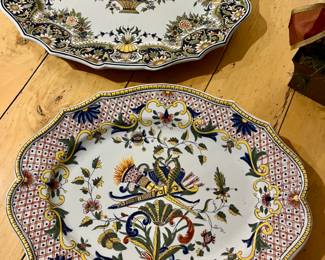 vintage serving platters - faience, quimper, etc.