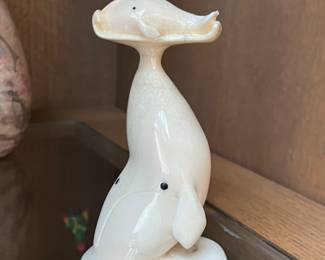 carved whale bone figure