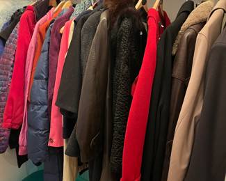 Women’s and men’s coats - trench, leather, wool, vintage Persian lamb, 