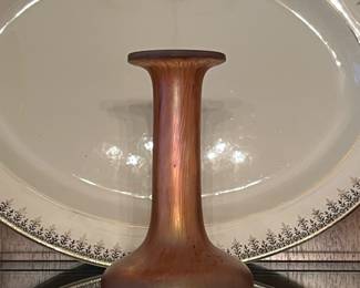 Tiffany style glass bud vase