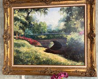 oil painting in ornate frame - 37w x 31h