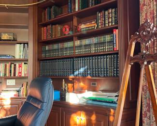 books for styling bookshelves - leather Easton Press art and top 100 book sets