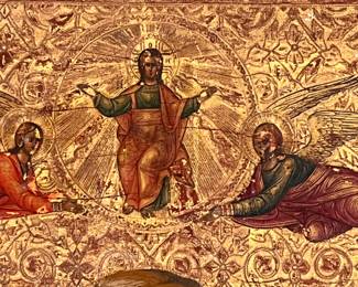 large antique double Russian icon on wood
