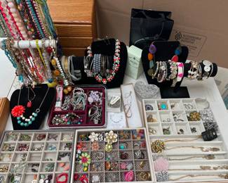 Fun costume jewelry to complete your holiday look! J Crew statement necklaces, etc