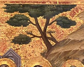 large double Russian icon on wood