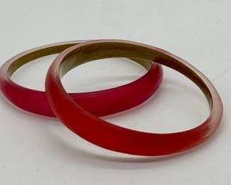 Pair of Alexis Bittar lucite bracelets.