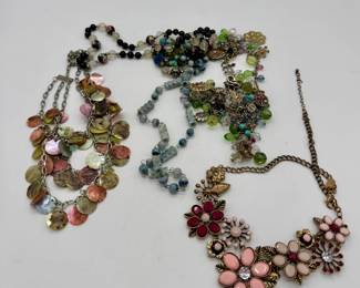 Fancy costume necklaces.