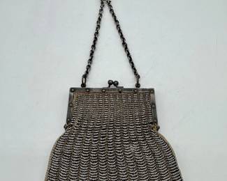German silver chain mesh coin purse.