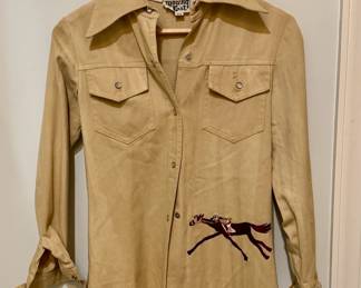 Vintage ladies western style embroidered race pony jacket.