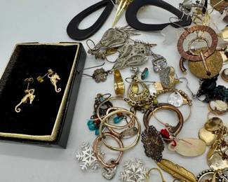 Large lot of costume earrings.