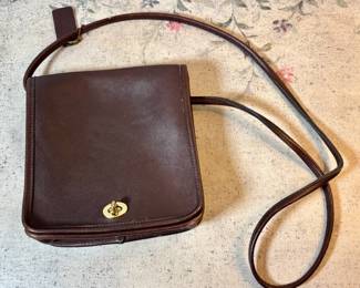 Vintage Coach leather crossbody bag.