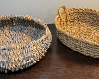 Spanish straw basket with handles.