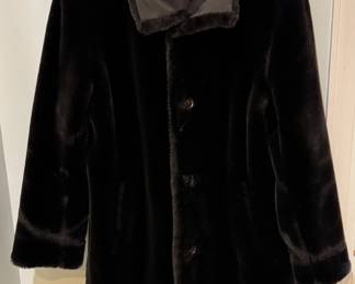 Calvin Klein ladies faux fur brown coat.