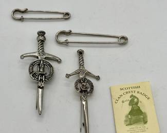 Scottish clan kilt pins.