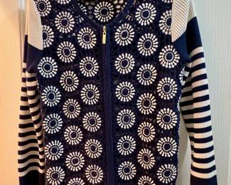 Ladies large closet buy out including designer clothing. Tory Burch zip sweater.