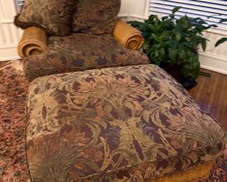 Ralph Lauren Rattan chair & ottoman