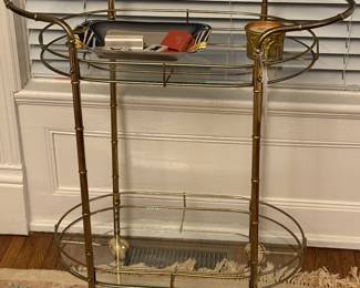 Faux Bamboo brass bar cart
