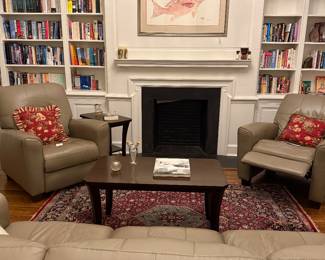 Pair of leather recliners