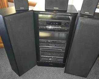 Technics Stereo System, Speakers, Stand and 2 Speaker Stands