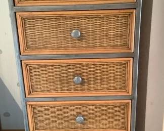 Wicker Five Drawer Dresser