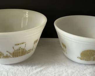Vintage Federal Glass Kitchen Icons Mixing Bowls
