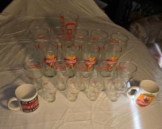 Large Lot of CocaCola Cups and Glasses
