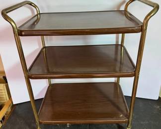 1960s Vintage Metal Serving Cart