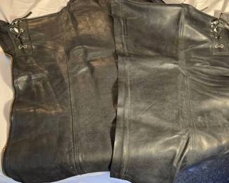 Mens Leather Motorcycle Chaps