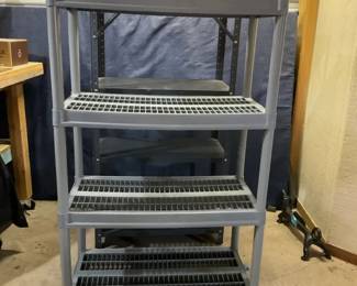 Gray Metal Plastic Shelf