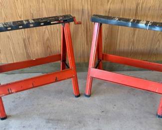 Two Metal Saw Horses