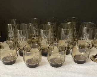 Vintage Pfaltzgraff Village Brown Glasses Goblets