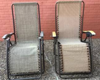 Two Zero Gravity Lawn Chairs.