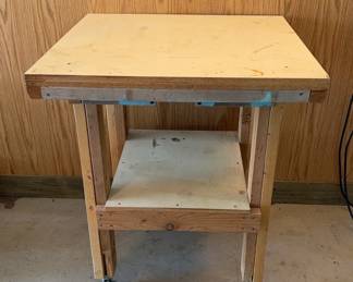 Wood Shop Table on Wheels