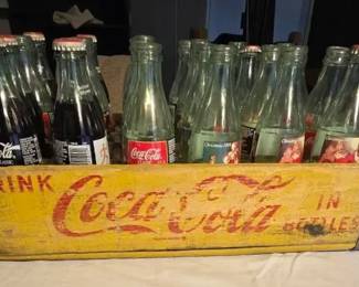 CocaCola Wood Box a Case of Vintage Coke Bottles