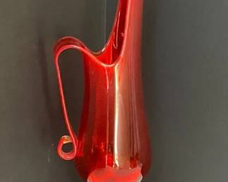 Vintage L.E. Smith Amberina Swung Glass Pitcher Vase Pitcher