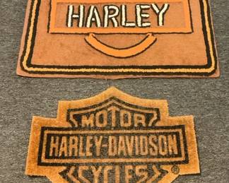 Two Harley Davidson Rugs