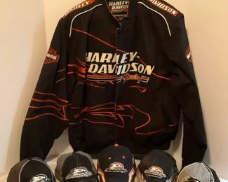 Harley Davidson Racing Coat XL And Hats