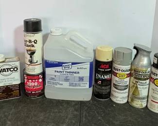 Spray Paint, Wood Protector and Paint Thinner