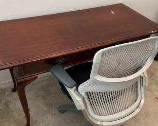 Heavy Wooden Desk Rolling Chair