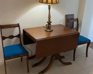 Wooden Foldable Table With Two Chairs And Extension Piece