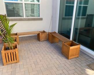 Patio Bench And Plant Box Combo
