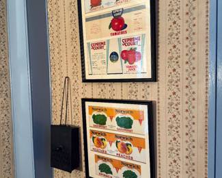 Front Room 
Norwich labels framed
Popcorn popper 